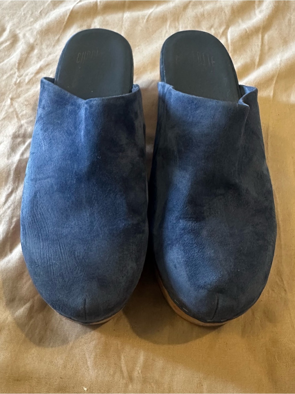 Charlotte Stone Martino Vibrant Blue Leather Suede Low Clogs Size US 10.5, EU 41 - Picture 2 of 8